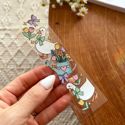 [ Double Sided ] Bookmark UV DTF Decal | Wildflower Ducky