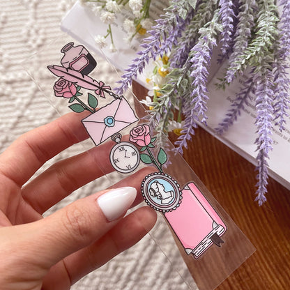 [ Double Sided ] Bookmark UV DTF Decal | Journaling and Roses