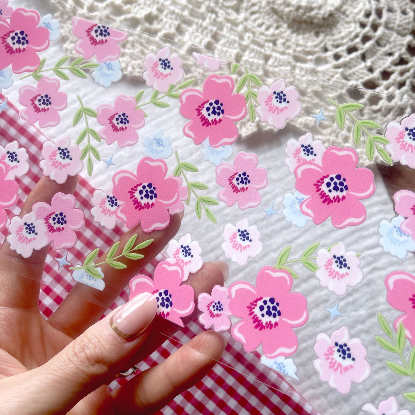 [ Double Sided ] 16oz Cup UV DTF Decal | Blush Wildflower