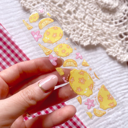 [ Double Sided ] Bookmark UV DTF Decal | Floral Lemon