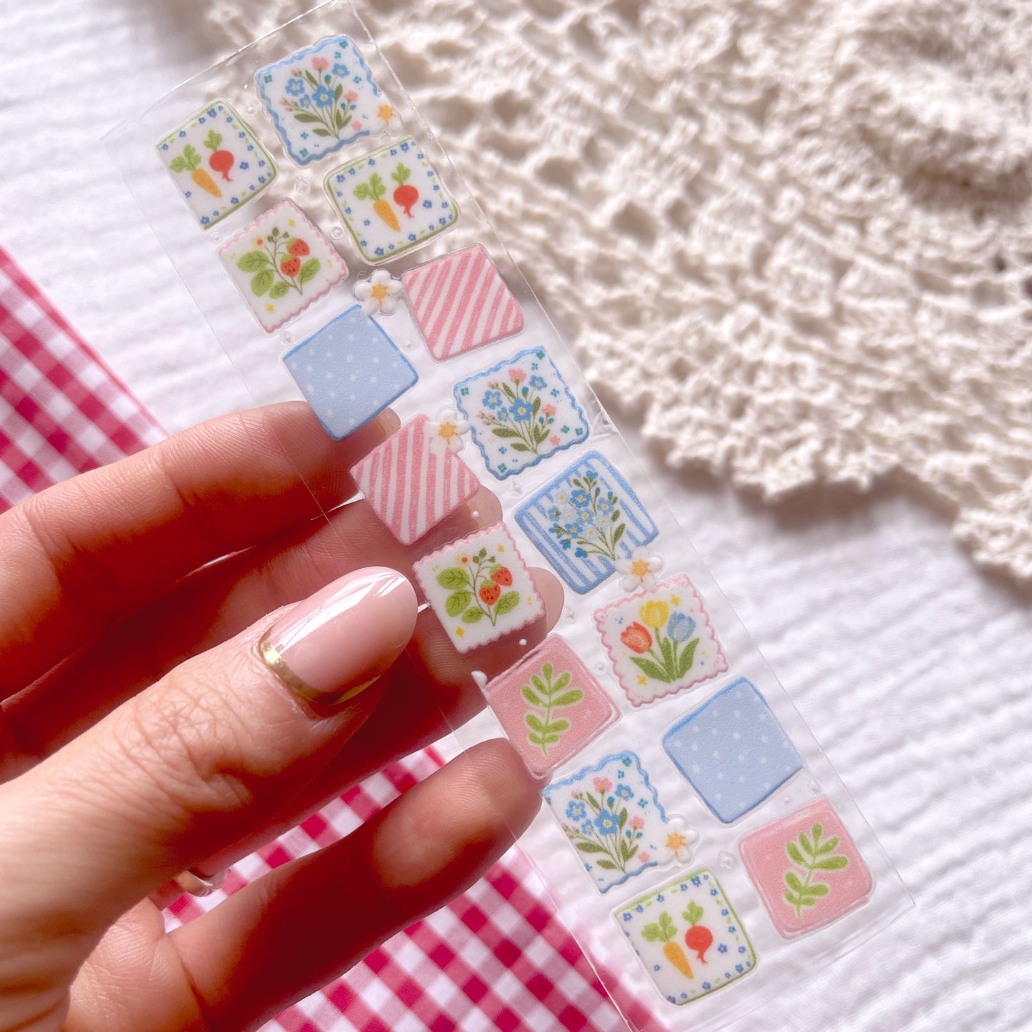 [ Double Sided ] Bookmark UV DTF Decal | Cozy Patchwork