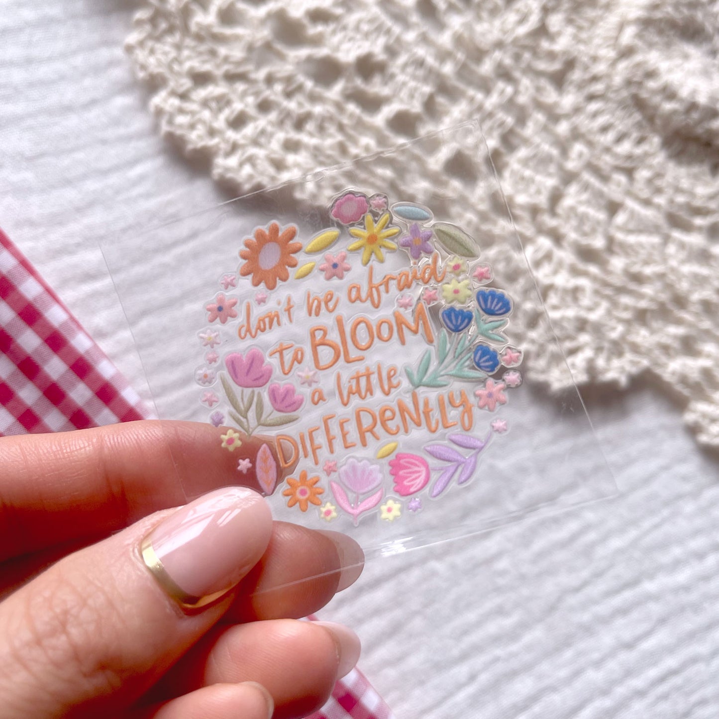[ Double Sided ] Circle UV DTF Decal | Bloom A Little Differently