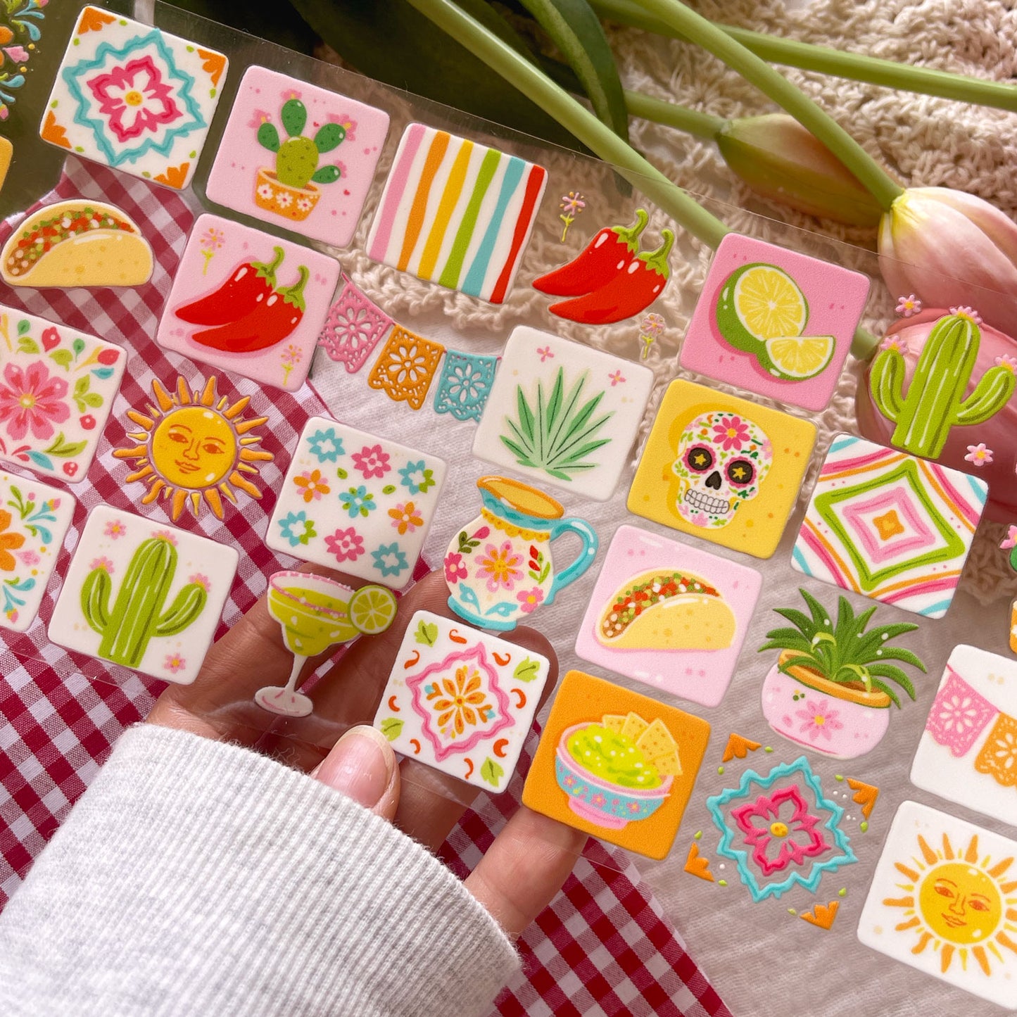 [ Double Sided ] 16oz Cup UV DTF Decal | Fiesta Patchwork 🌵