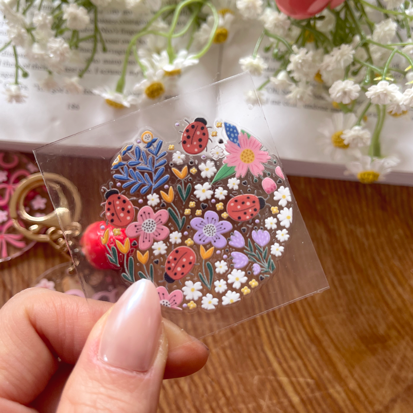[ Double Sided ] Circle UV DTF Decal | Spring Bug
