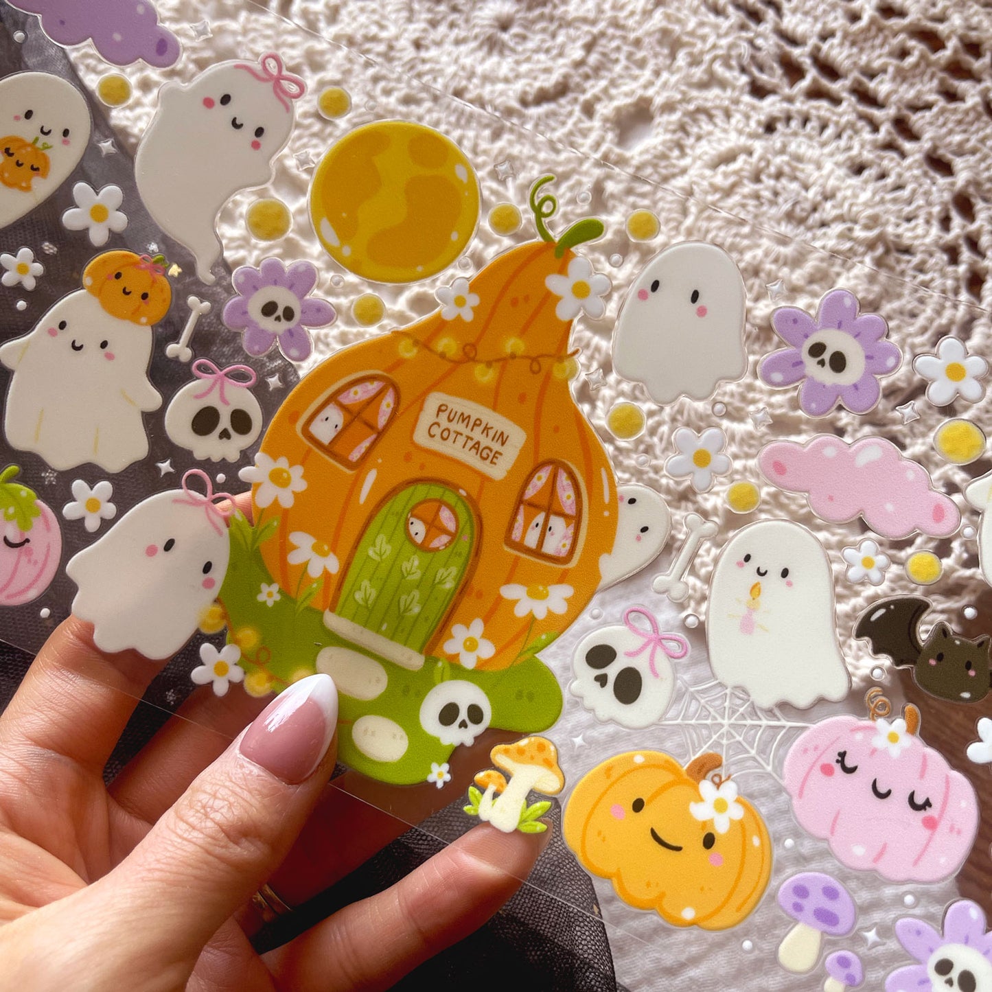 [ Double Sided ] 16oz Cup UV DTF Decal | Pumpkin Cottage