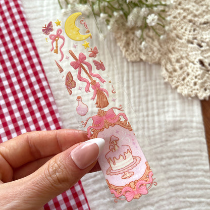 [ Double Sided ] Bookmark UV DTF Decal | Coquette Witch