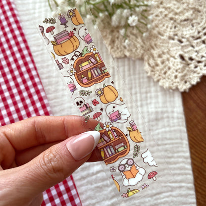 [ Double Sided ] Bookmark UV DTF Decal | Halloween Ghost Bookshelf