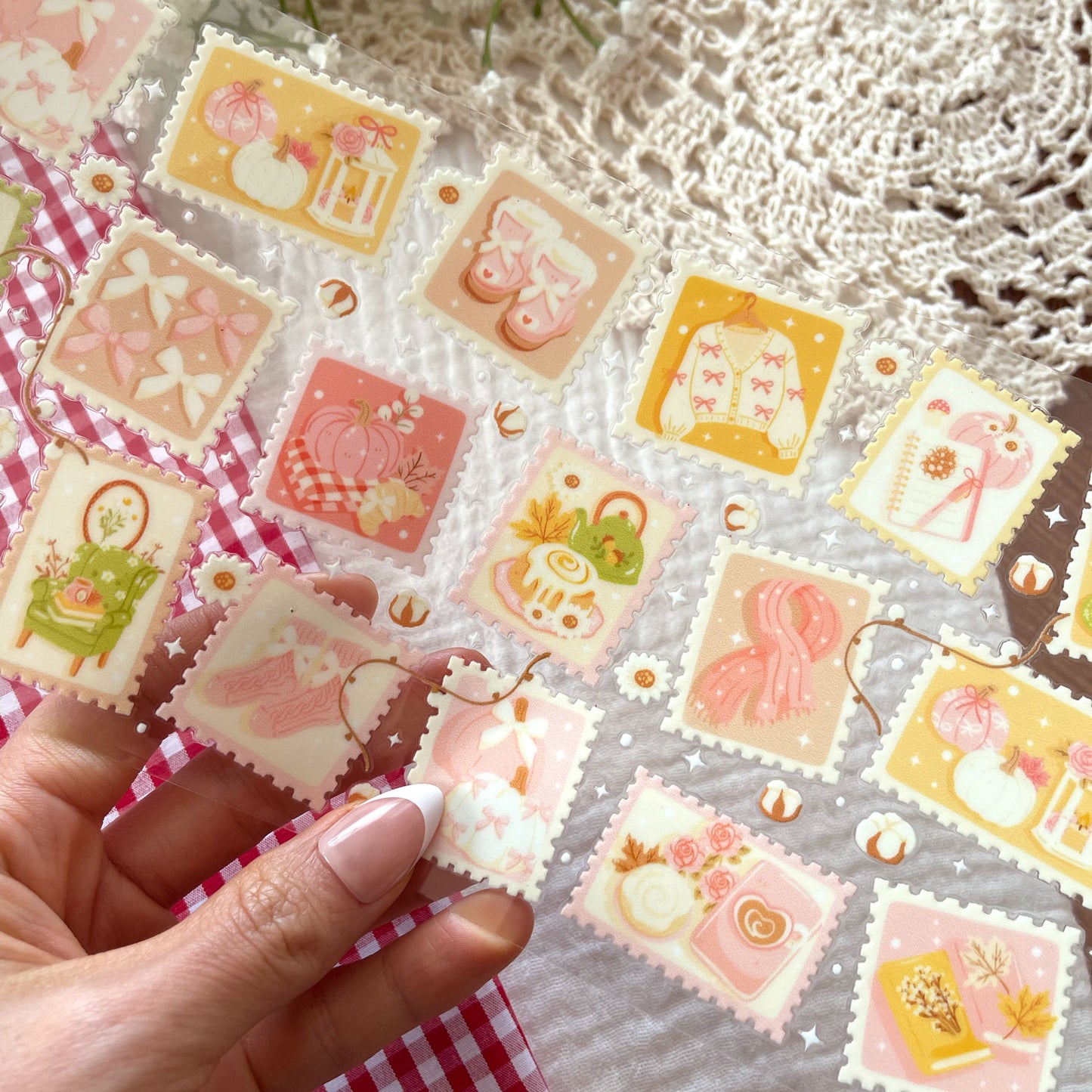[ Double Sided ] 16oz Cup UV DTF Decal | Cozy Fall Stamp