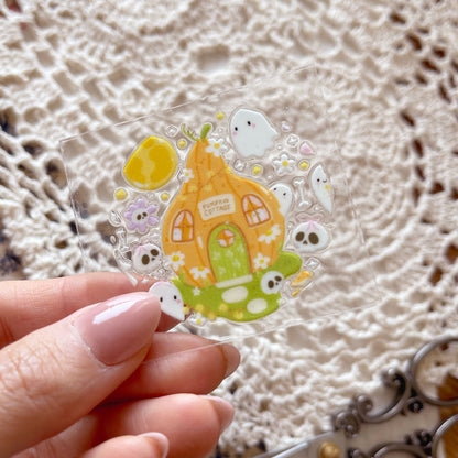 [ Double Sided ] Circle UV DTF Decal | Pumpkin Cottage