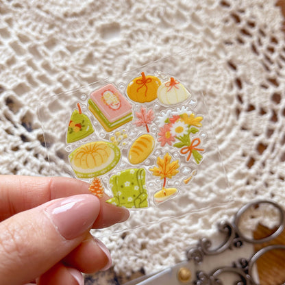 [ Double Sided ] Circle UV DTF Decal | Cozy Fall Reading Time