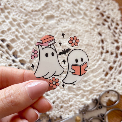 [ Double Sided ] Circle UV DTF Decal | Bookish Ghost