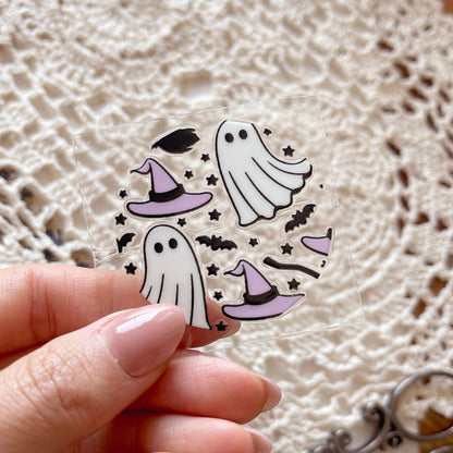 [ Double Sided ] Circle UV DTF Decal | Witchy Ghost