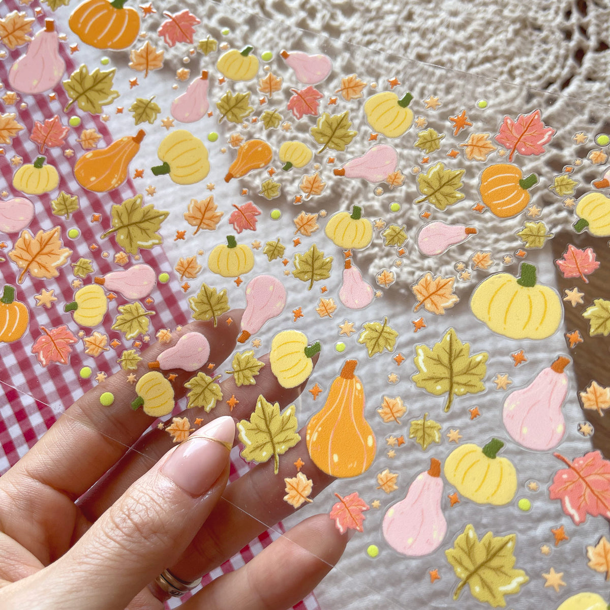 [ Double Sided ] 16oz Cup UV DTF Decal | Falling Leaves & Pumpkin
