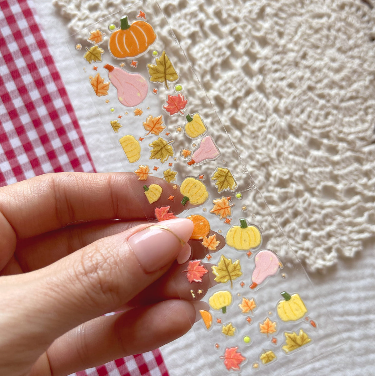 [ Double Sided ] Bookmark UV DTF Decal | Falling Leaves & Pumpkin