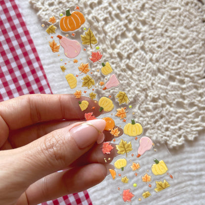 [ Double Sided ] Bookmark UV DTF Decal | Falling Leaves & Pumpkin