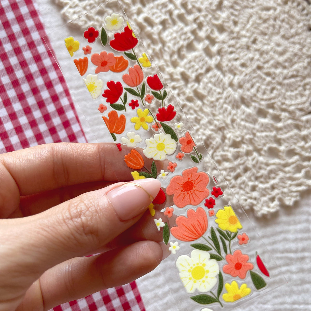 [ Double Sided ] Bookmark UV DTF Decal | Floral Autumn Field
