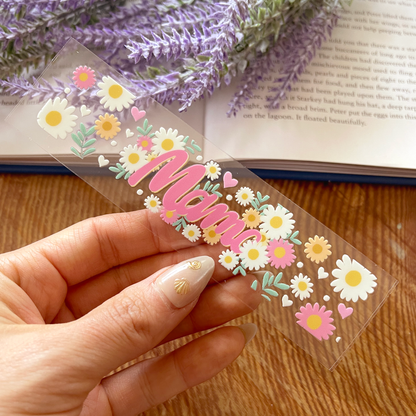 [ Double Sided ] Bookmark UV DTF Decal | Floral Field Mama