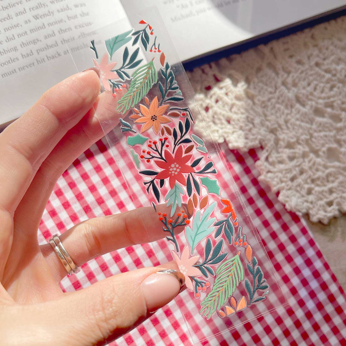 [ Double Sided ] Bookmark UV DTF Decal | Winter Garden