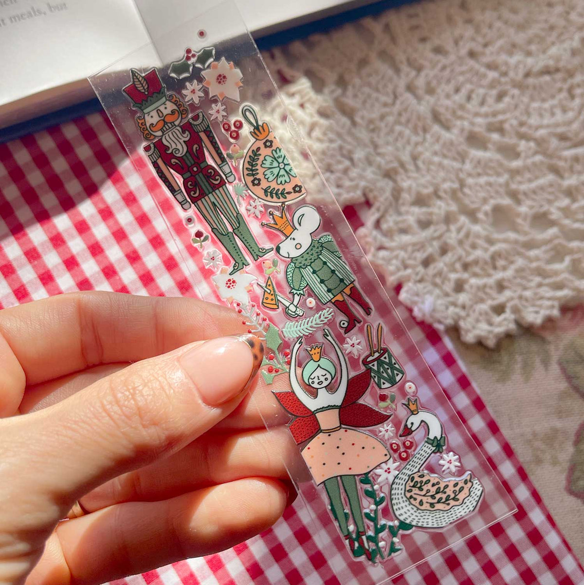 [ Double Sided ] Bookmark UV DTF Decal | Nordic Nutcracker