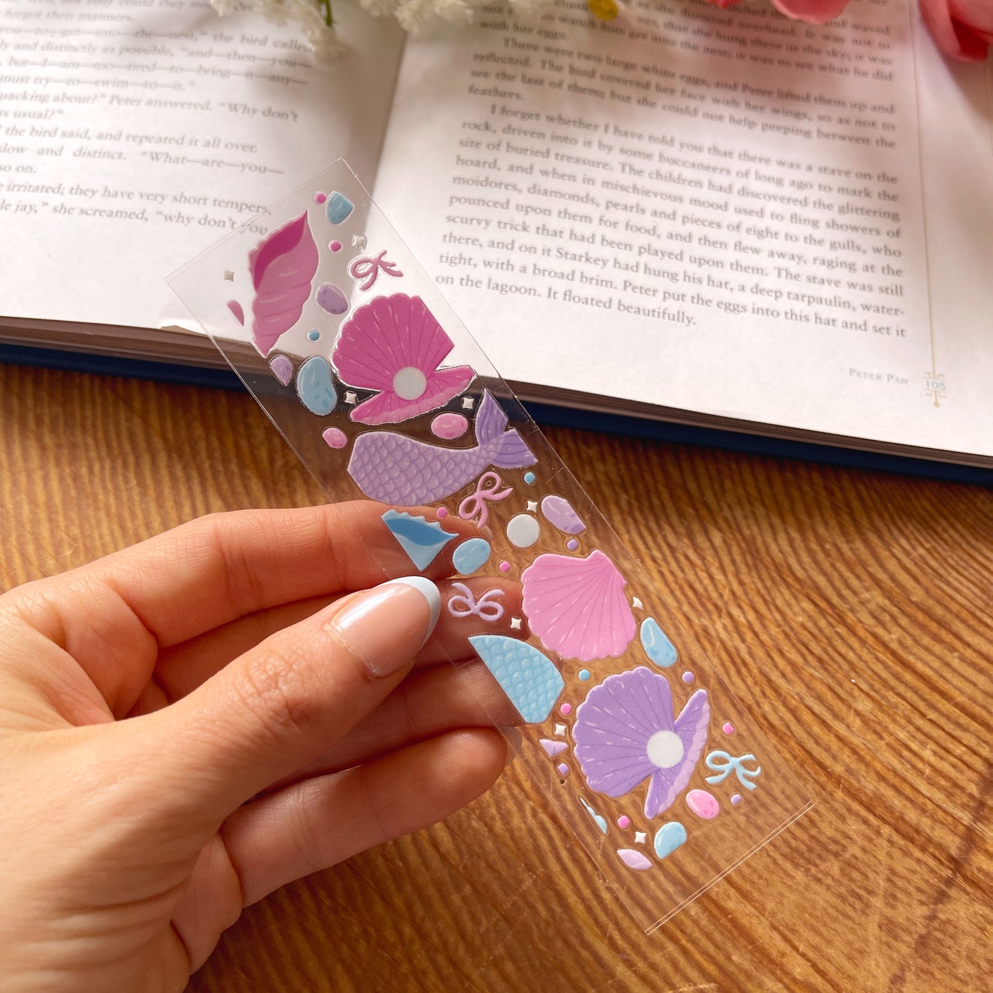 [ Double Sided ] Bookmark UV DTF Decal | Seashell & Mermaid
