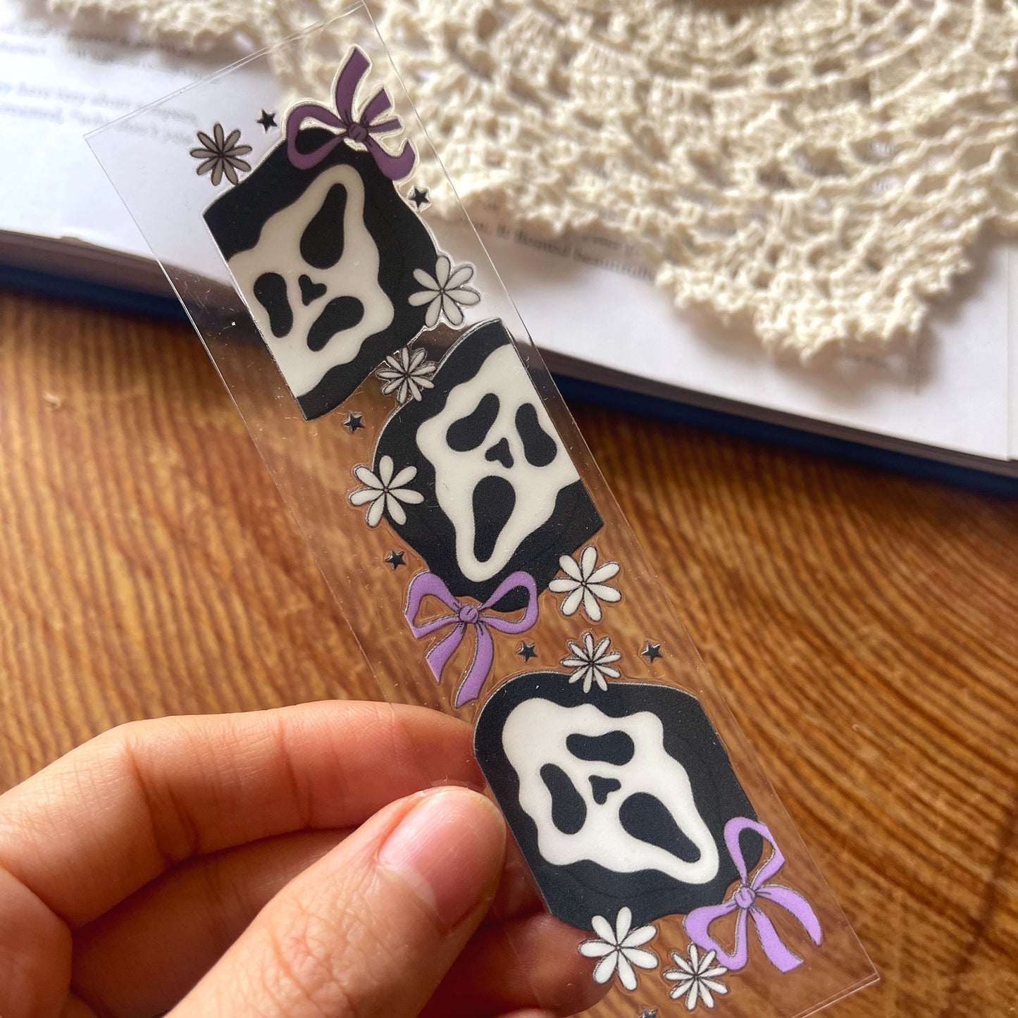 [ Double Sided ] Bookmark UV DTF Decal | Halloween Ghost