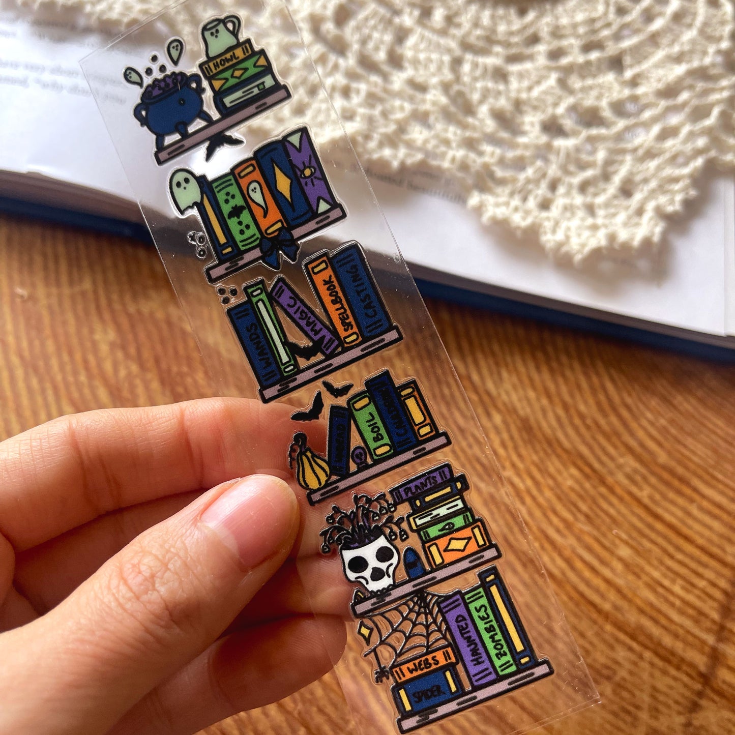[ Double Sided ] Bookmark UV DTF Decal | Spooky Library