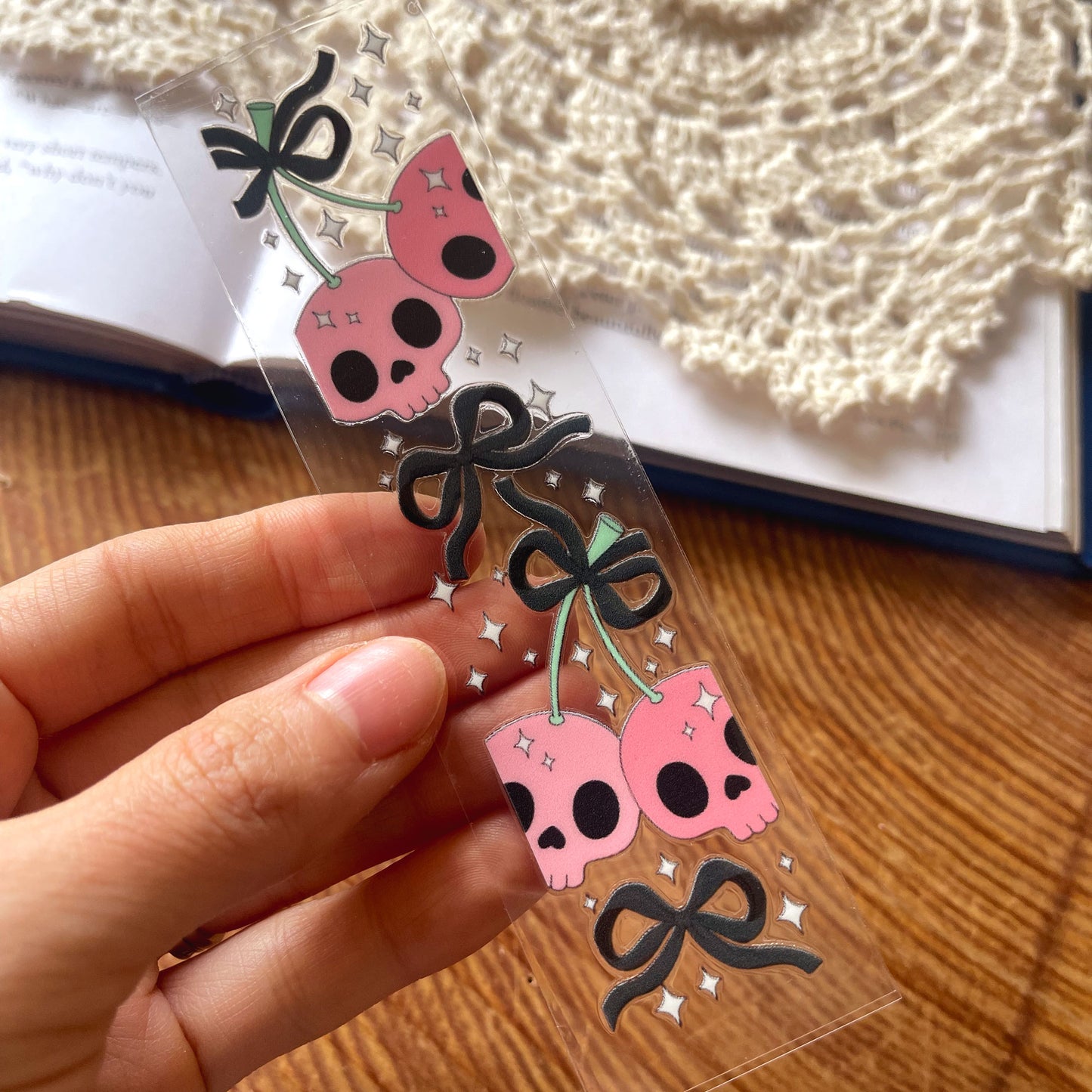 [ Double Sided ] Bookmark UV DTF Decal | Halloween Cherry
