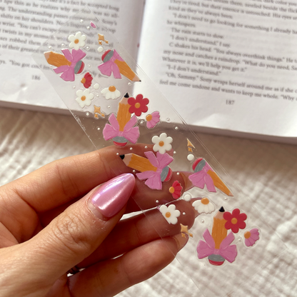 [ Double Sided ] Bookmark UV DTF Decal | Coquette Pencil