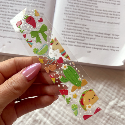 [ Double Sided ] Bookmark UV DTF Decal | Kawaii Tacos