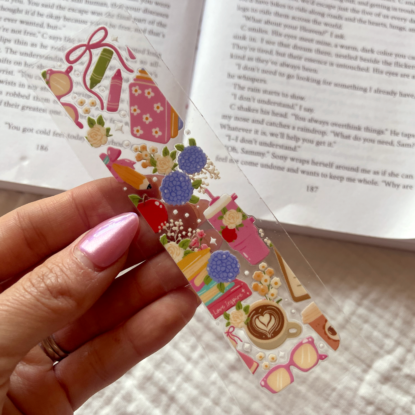 [ Double Sided ] Bookmark UV DTF Decal | Coquette Teacher Life