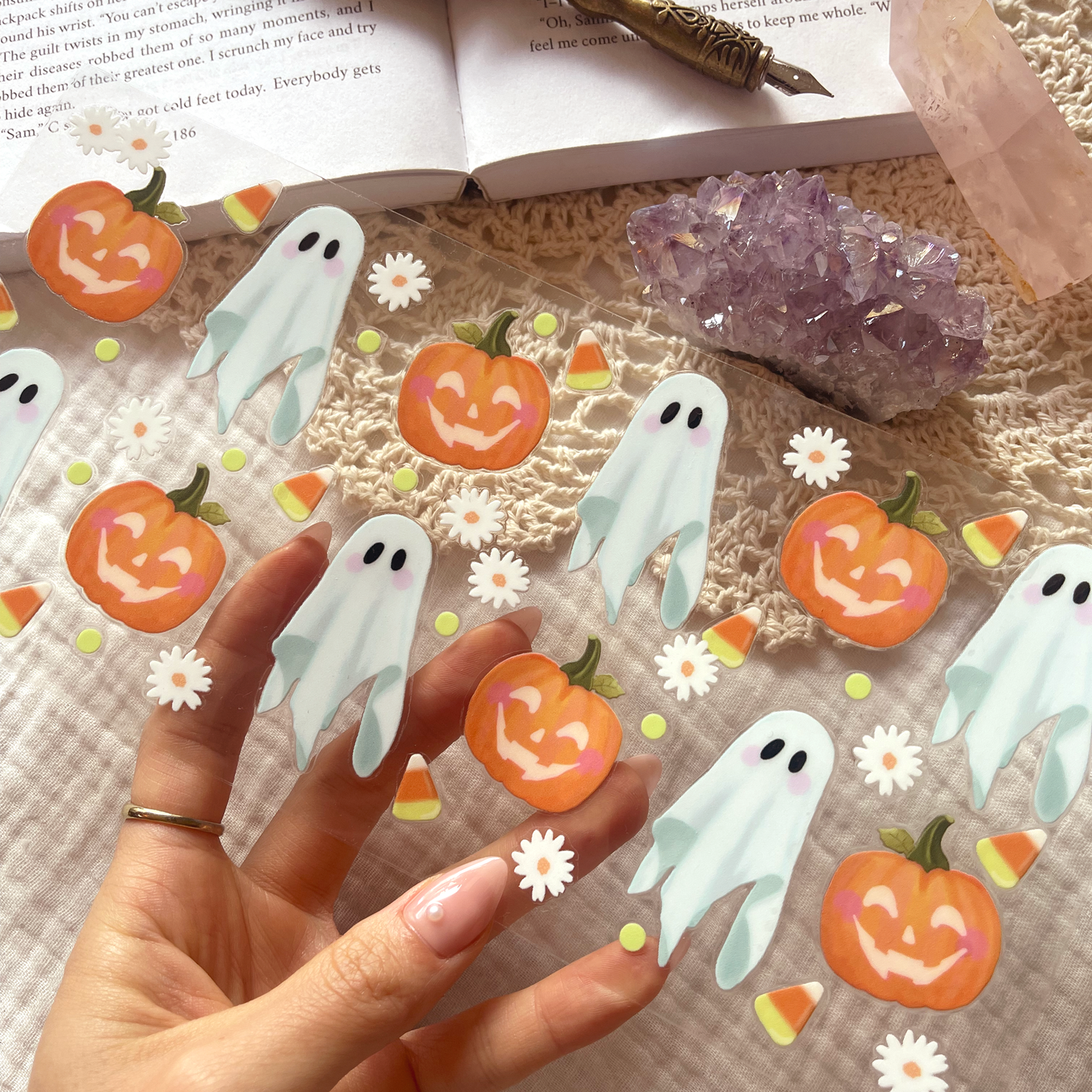 [ Double Sided ] 16oz Cup UV DTF Decal | Pumpkin Ghost