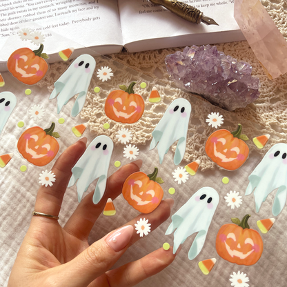 [ Double Sided ] 16oz Cup UV DTF Decal | Pumpkin Ghost