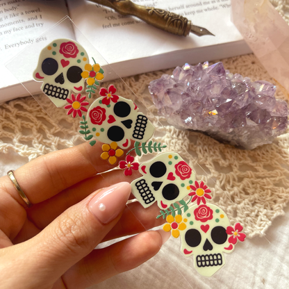 [ Double Sided ] Bookmark UV DTF Decal | Rosy Skull