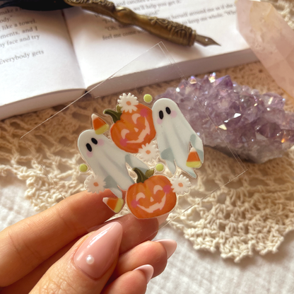 [ Double Sided ] Circle UV DTF Decal | Pumpkin Ghost