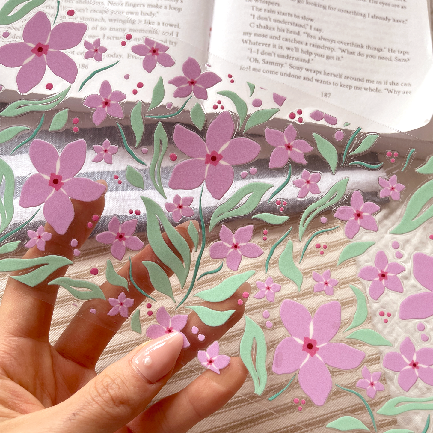 [ Double Sided ] 16oz Cup UV DTF Decal | Pink Petal Party