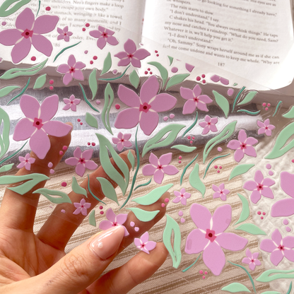 [ Double Sided ] 16oz Cup UV DTF Decal | Pink Petal Party