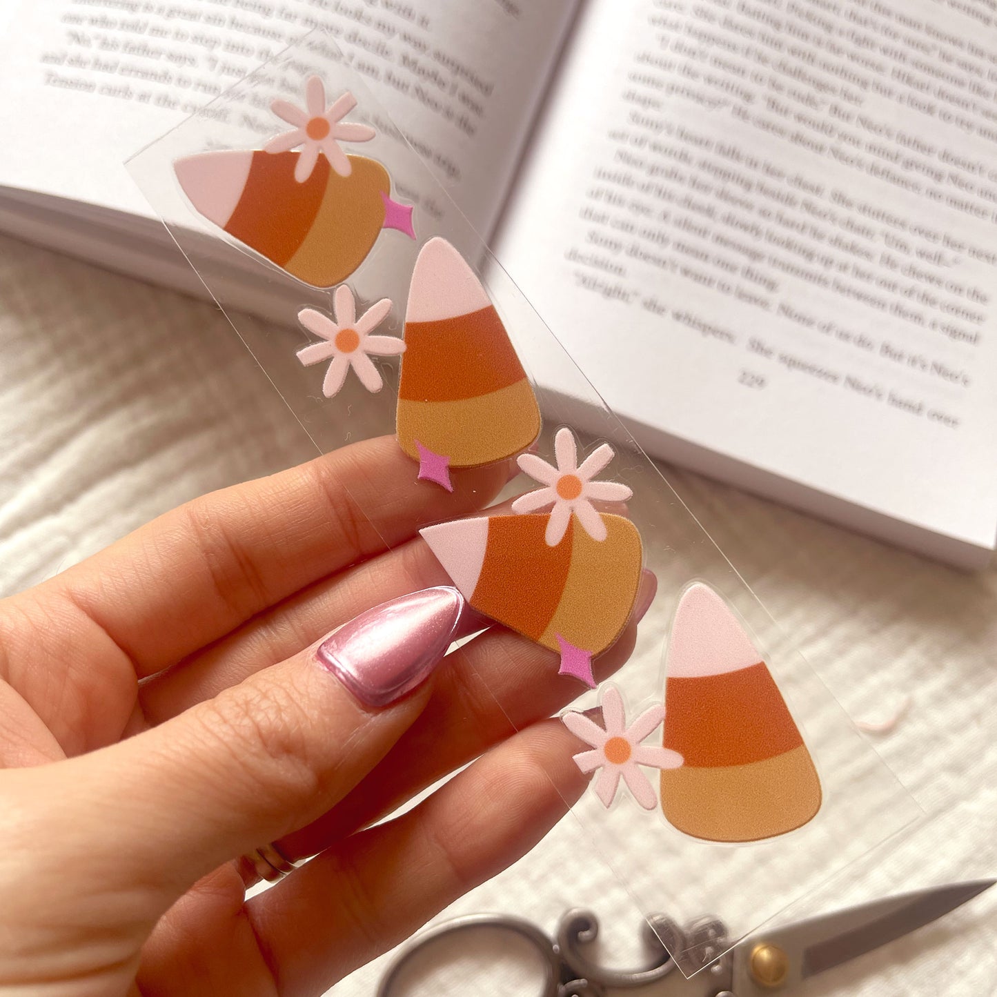 [ Double Sided ] Bookmark UV DTF Decal | Candy Corn Obsession