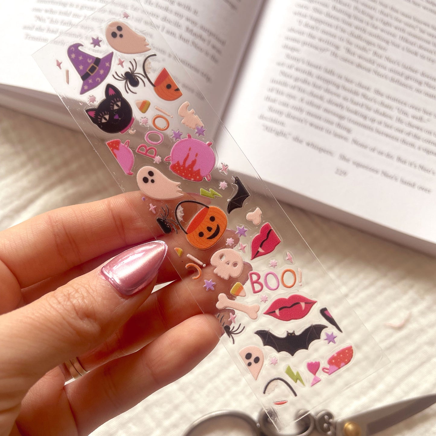 [ Double Sided ] Bookmark UV DTF Decal | Halloween Friends
