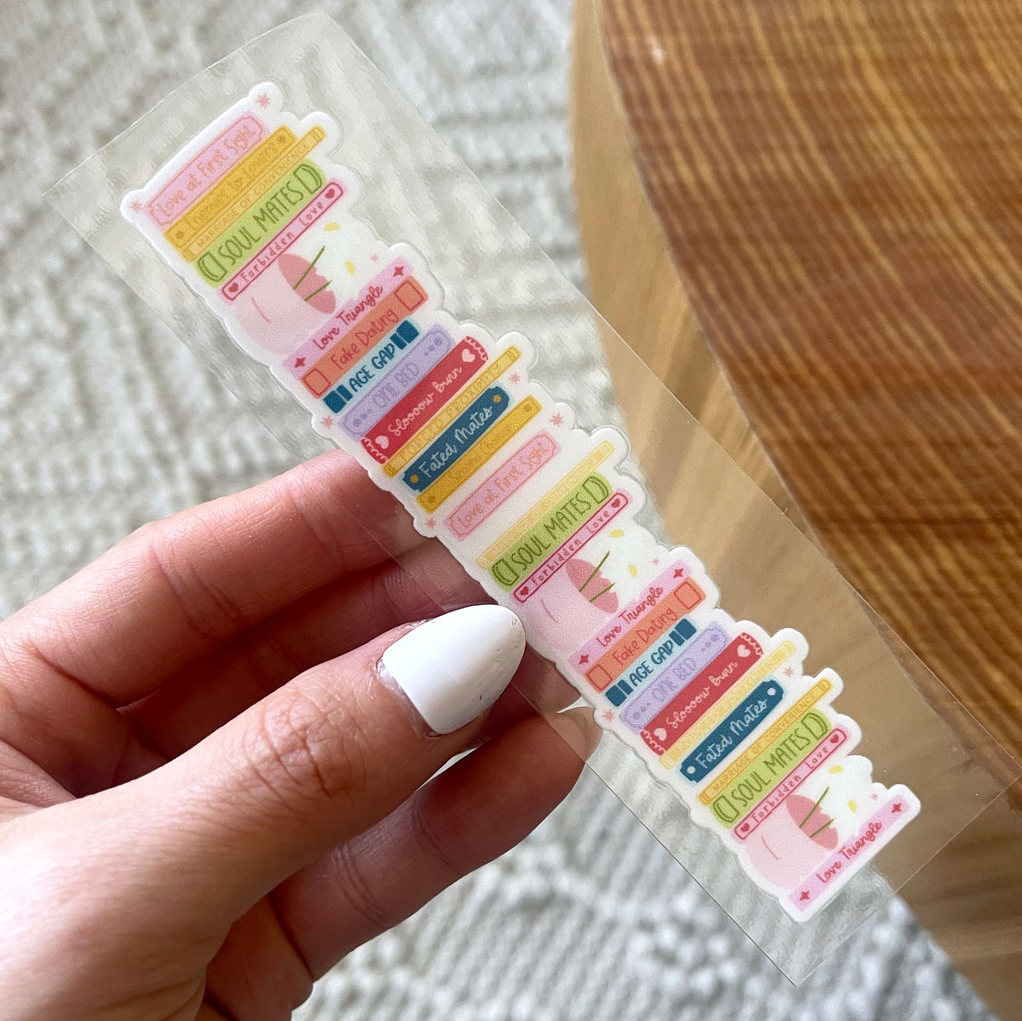 Bookmark UV DTF Decal | Cute Book Genres
