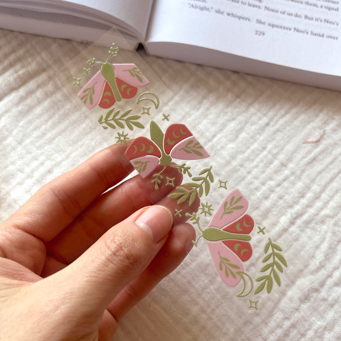 [ Double Sided ] Bookmark UV DTF Decal | Mystic Moth