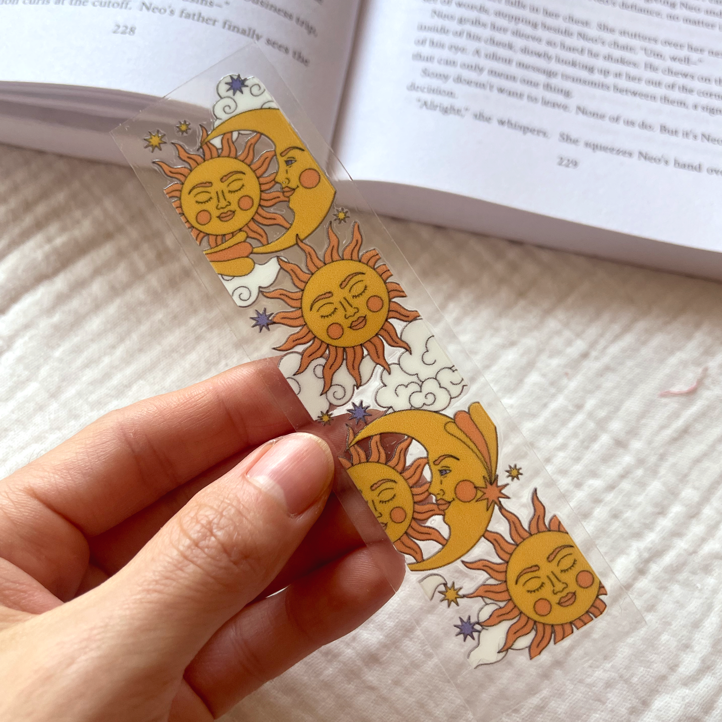 [ Double Sided ] Bookmark UV DTF Decal | Celestial Sun & Moon