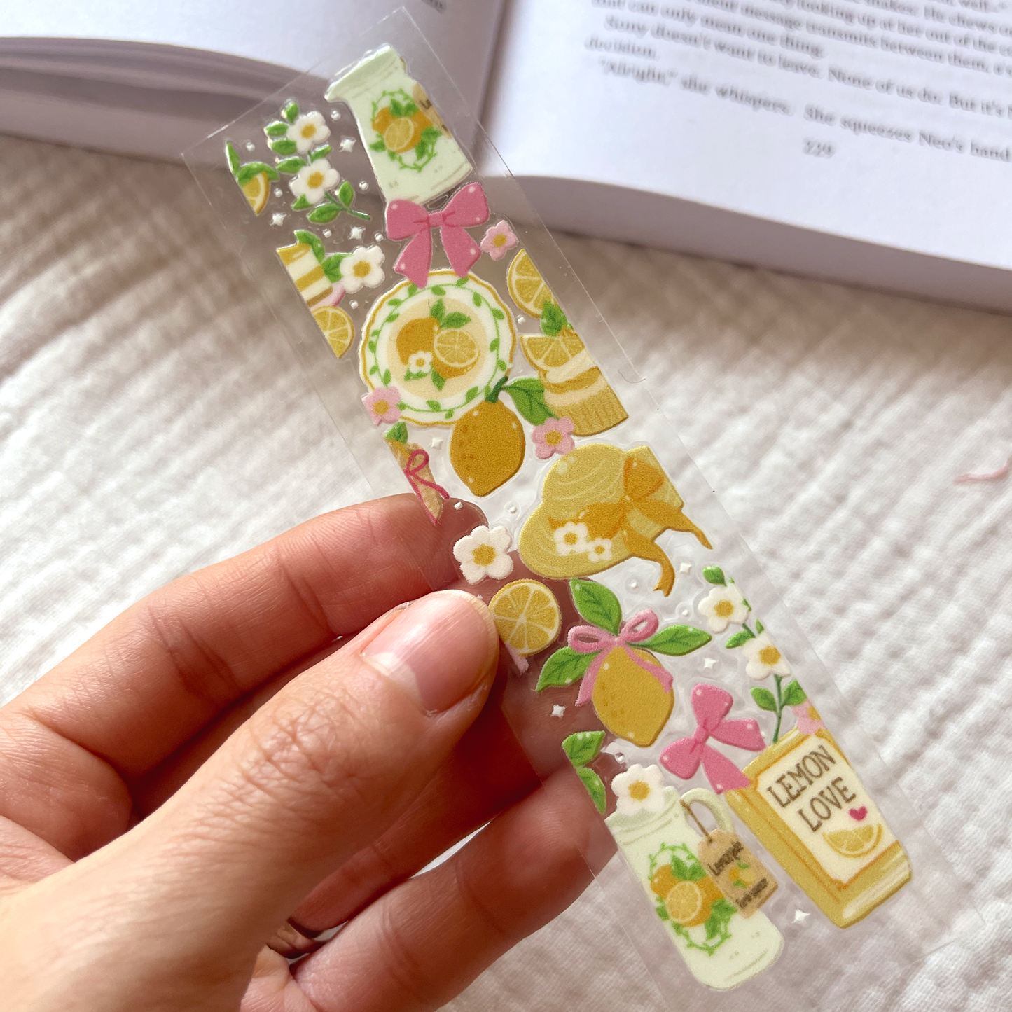 [ Double Sided ] Bookmark UV DTF Decal | Lemon Love