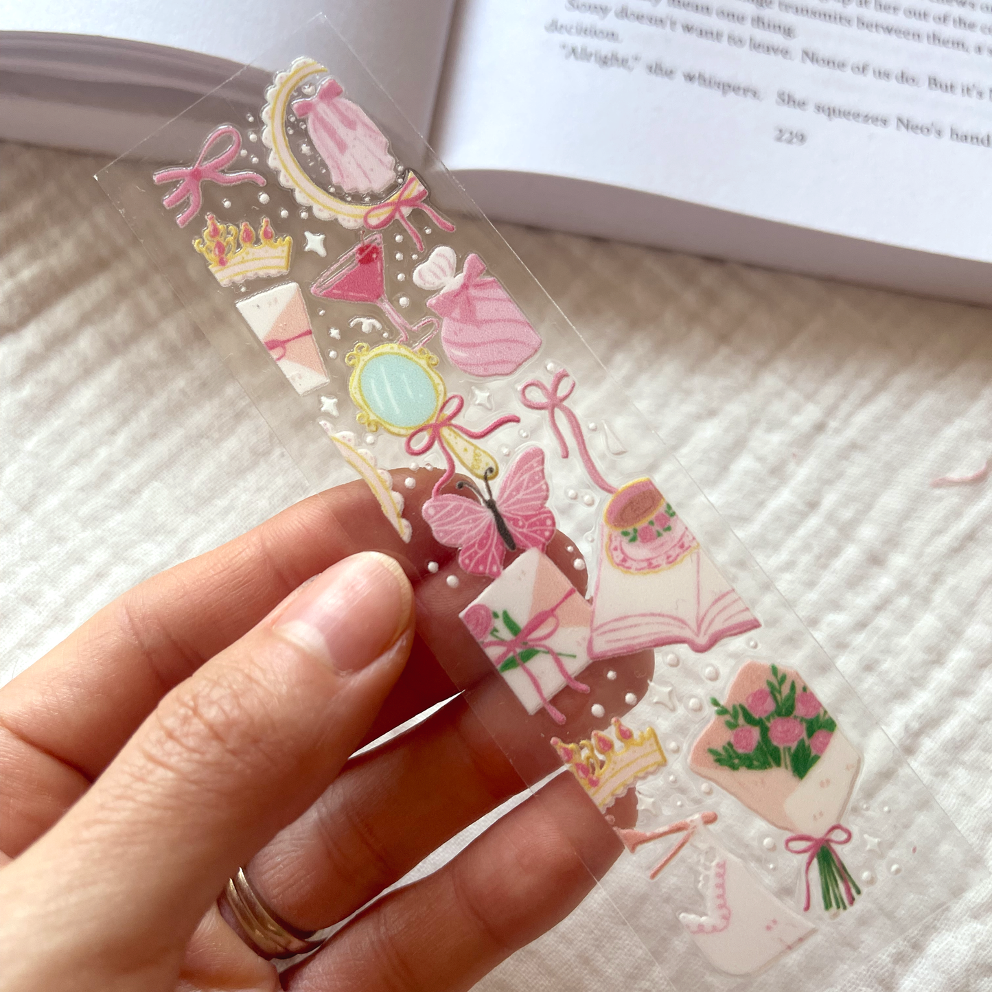 [ Double Sided ] Bookmark UV DTF Decal | Pink Bachelorette