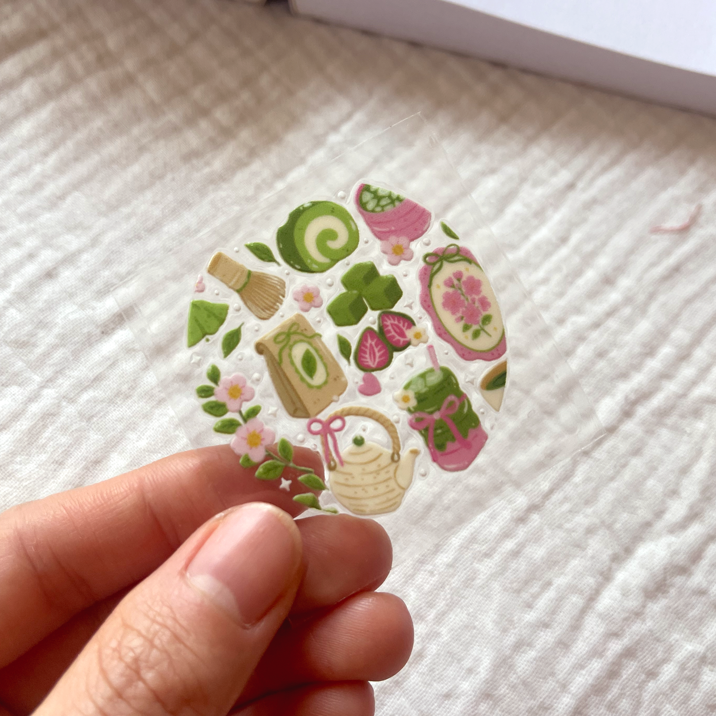 [ Double Sided ] Circle UV DTF Decal | Matcha Lover