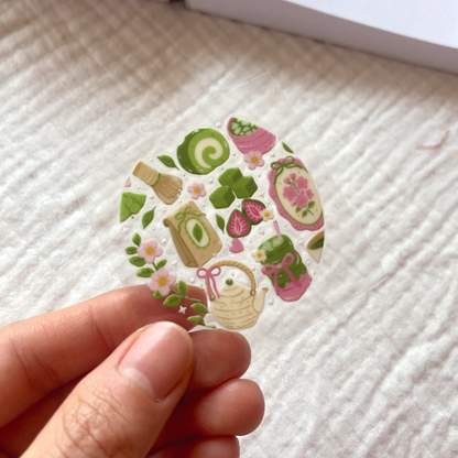 [ Double Sided ] Circle UV DTF Decal | Matcha Lover