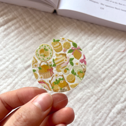 [ Double Sided ] Circle UV DTF Decal | Lemon Love