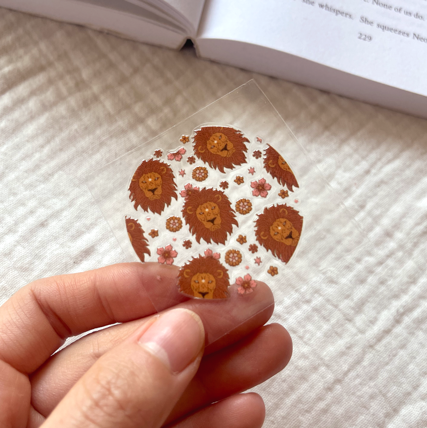 [ Double Sided ] Circle UV DTF Decal | Celestial Lion