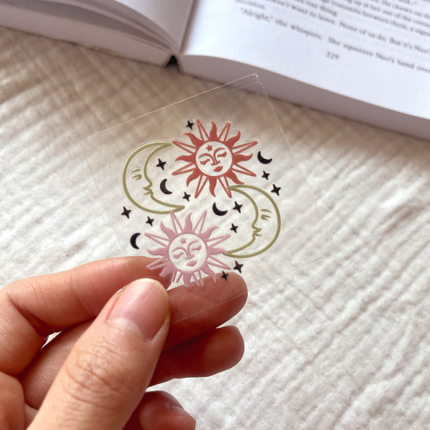 [ Double Sided ] Circle UV DTF Decal | Sun And Moon Mystic