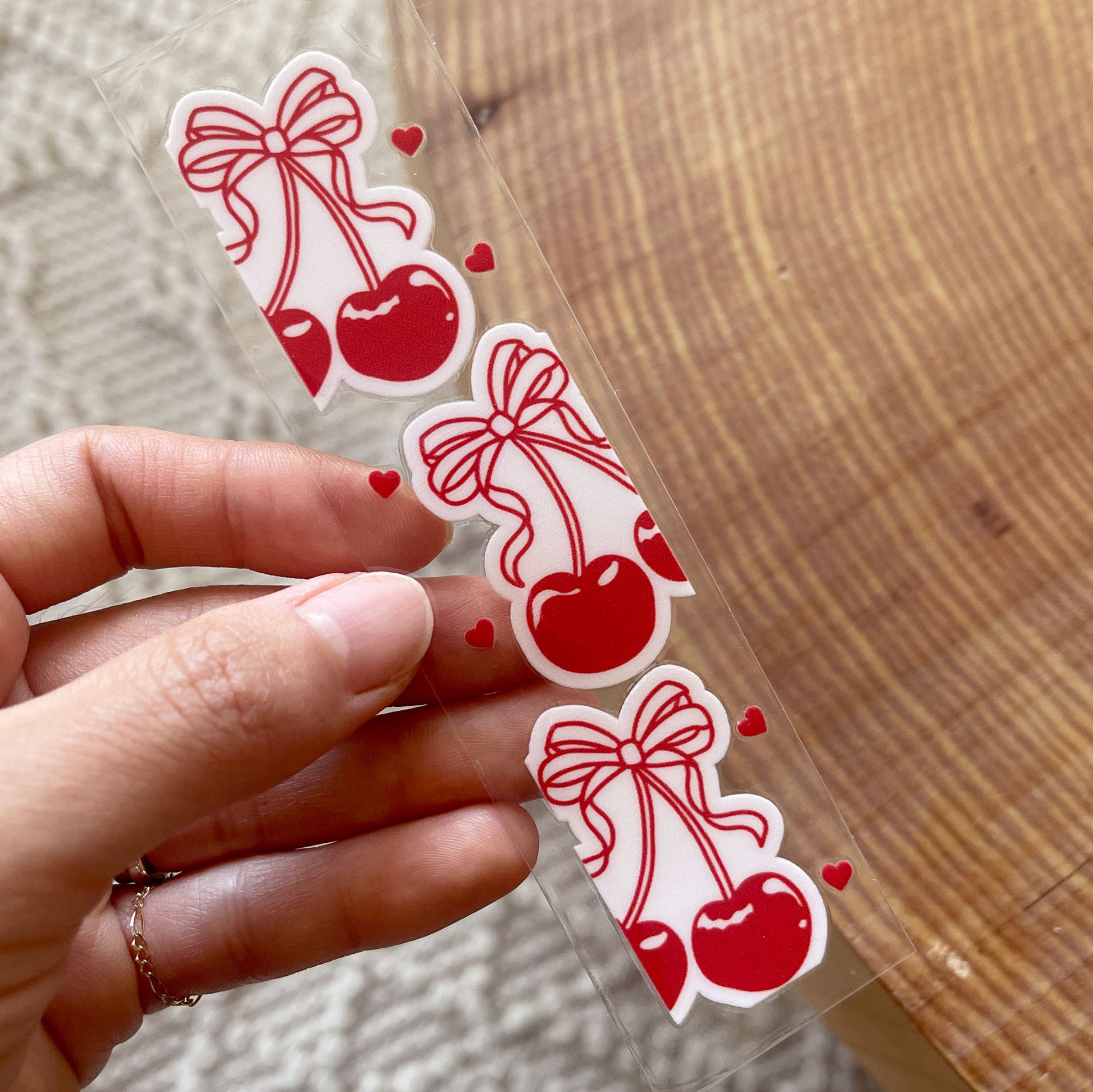 Bookmark UV DTF Decal | Cherry with Bow