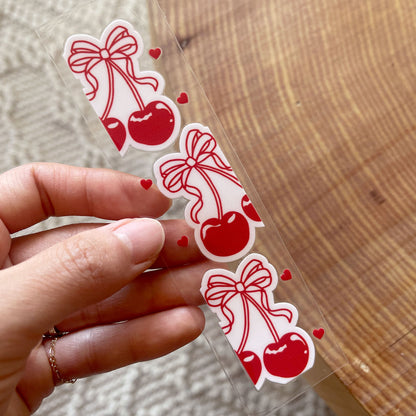 Bookmark UV DTF Decal | Cherry with Bow